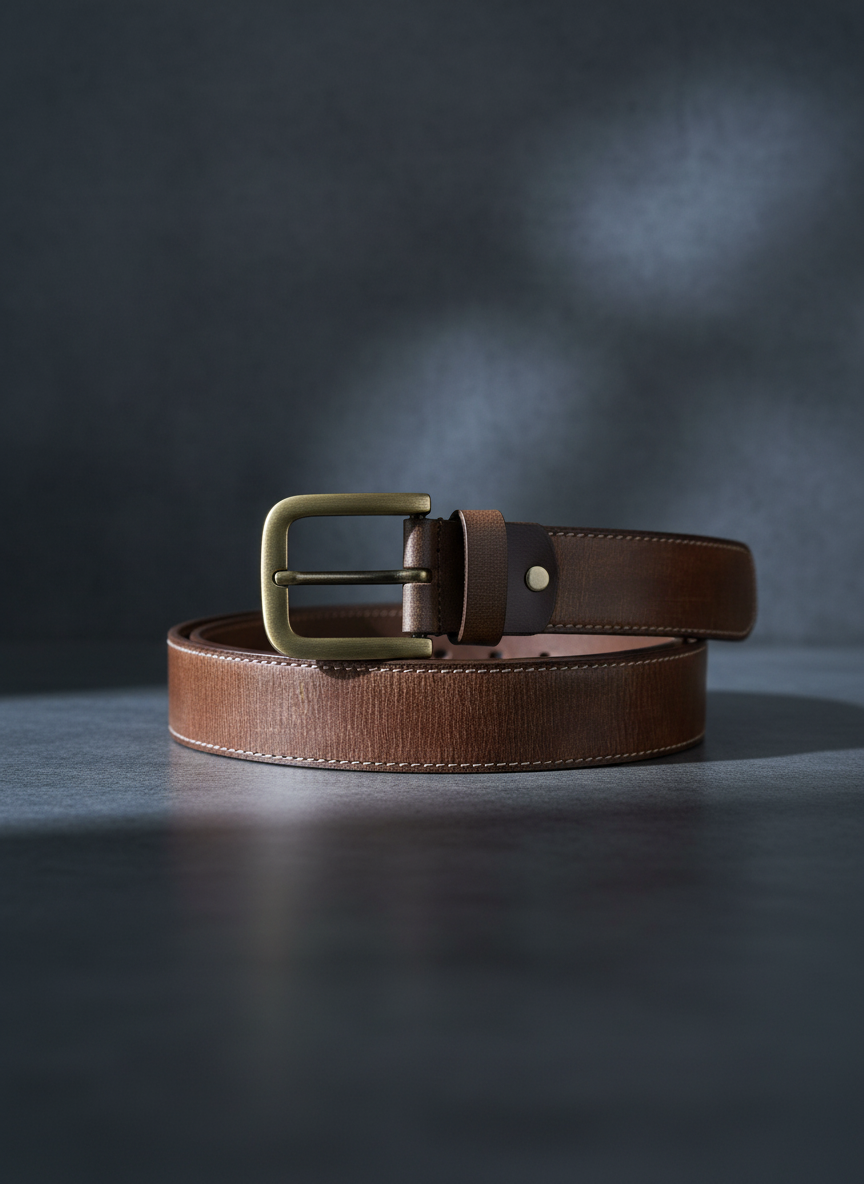 Heritage Stitch Leather Belt image 1