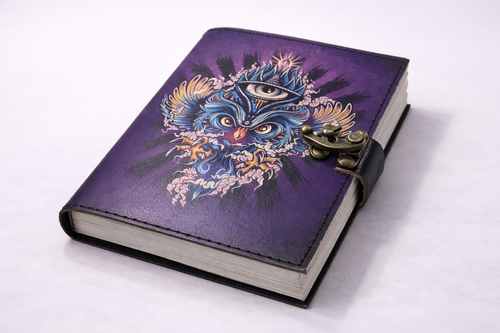 Cosmic Night Watcher Leather Journal image 1