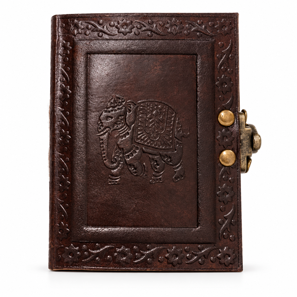 Royal Elephant Embossed Leather Journal
