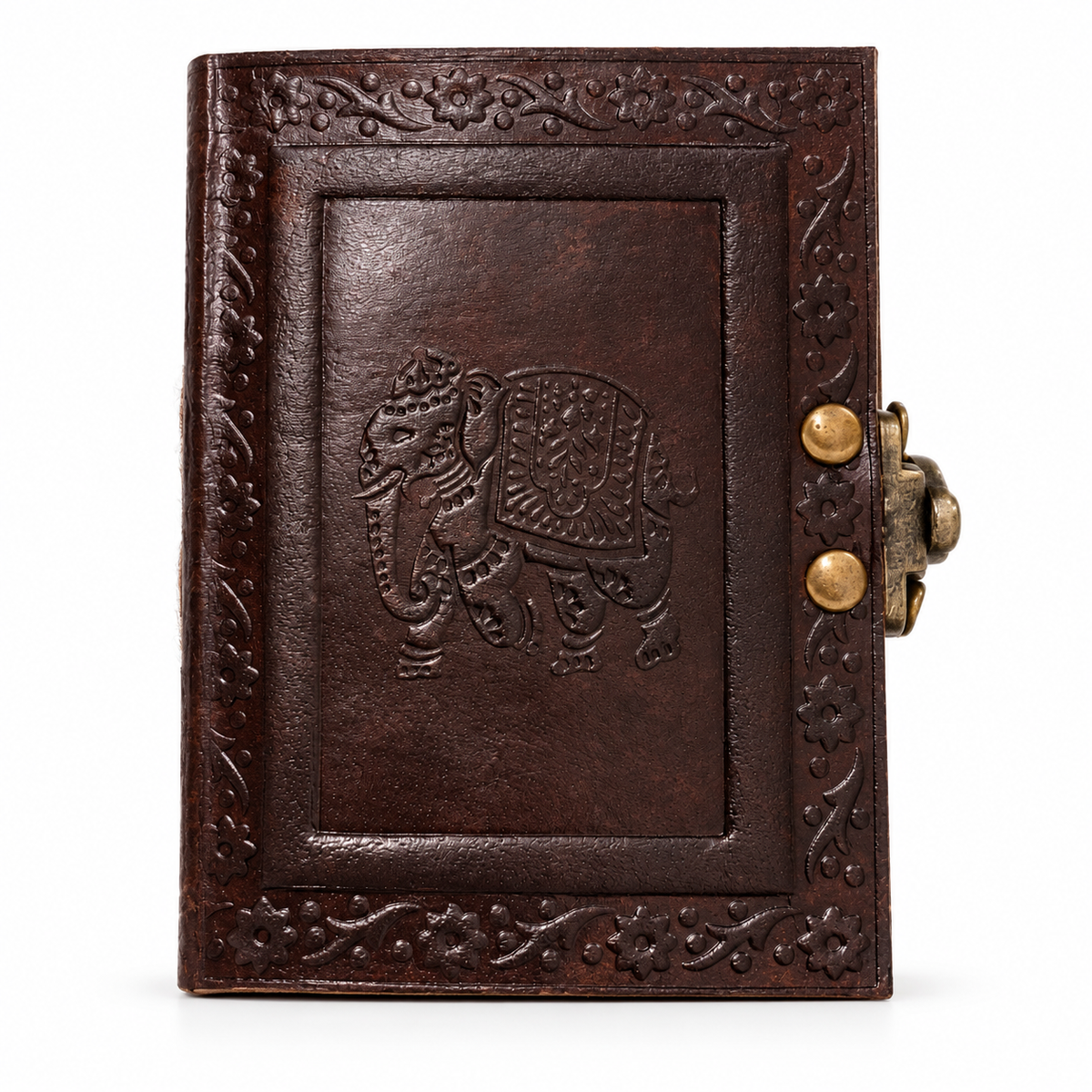 Royal Elephant Embossed Leather Journal