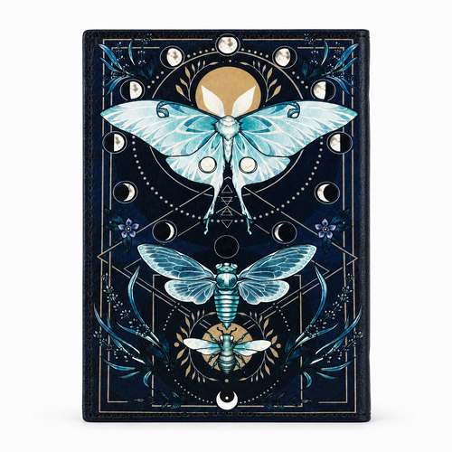 Celestial Moth Leather Journal