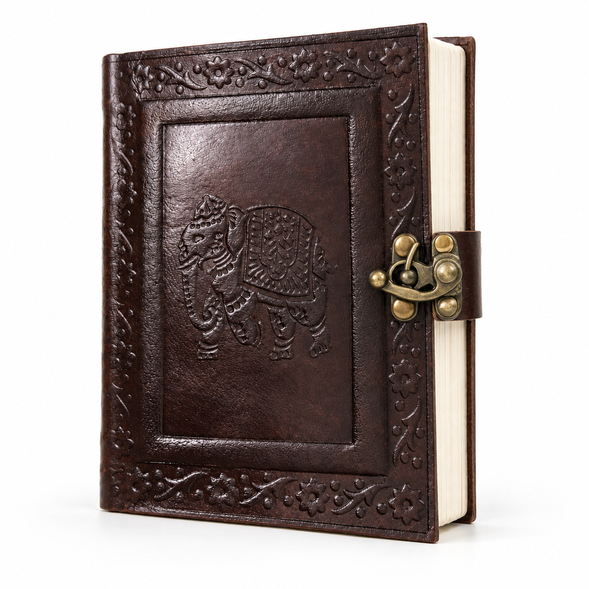 Royal Elephant Embossed Leather Journal