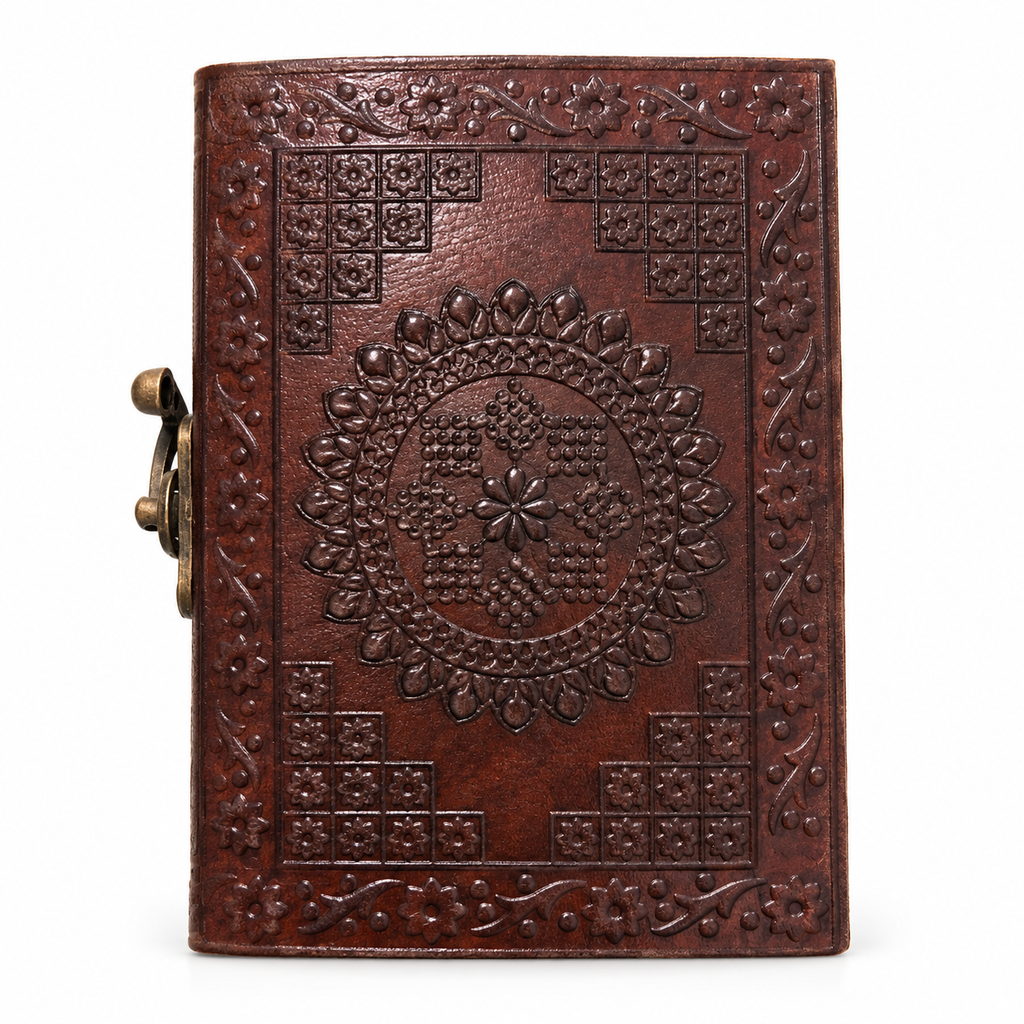 Majestic Peacock Embossed Leather Journal