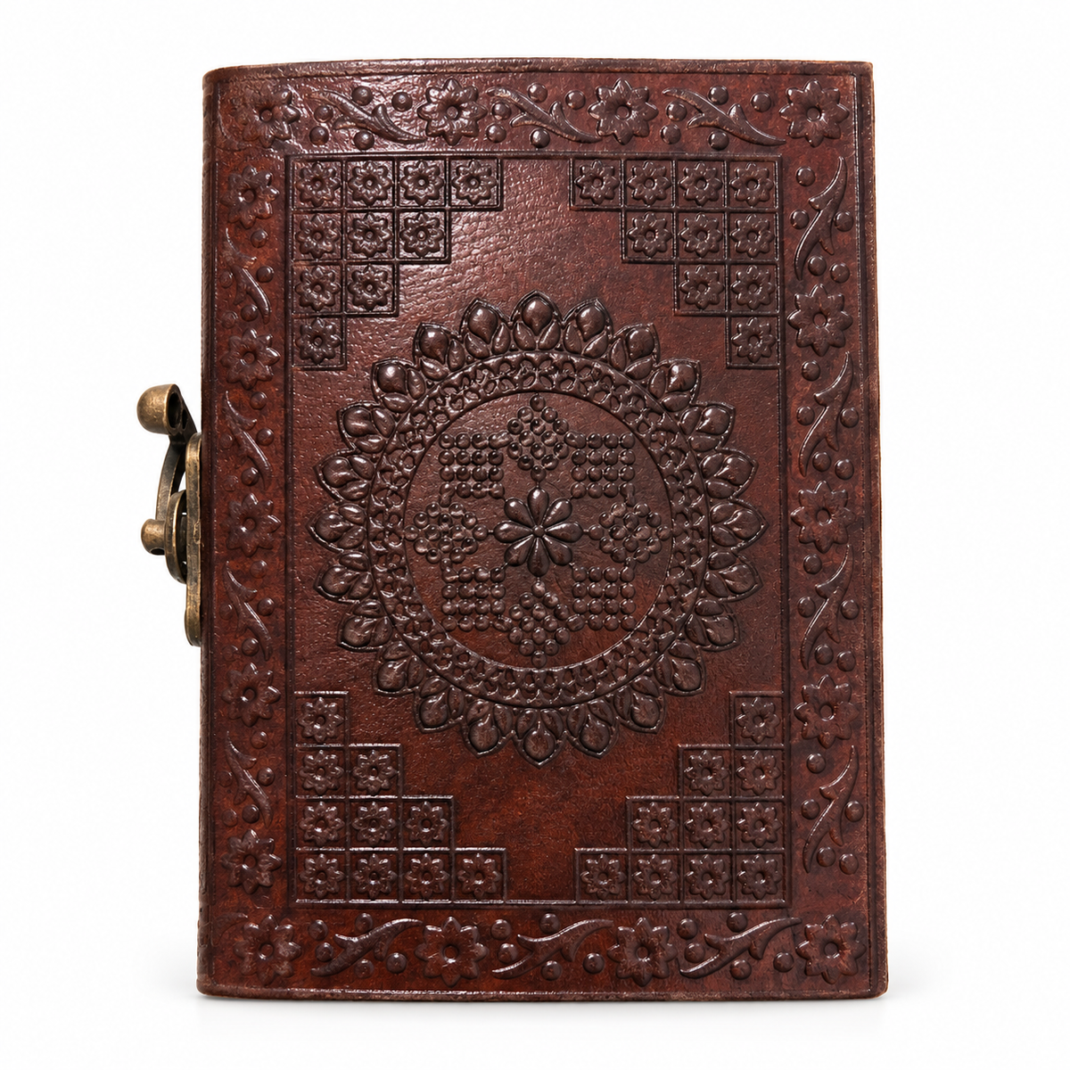Majestic Peacock Embossed Leather Journal