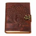 Peacock Embossed Leather Journal