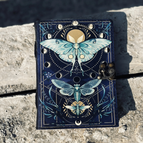 Celestial Moth Leather Journal